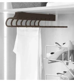 Porta pantaloni sx estraibile per armadio moka - emuca.