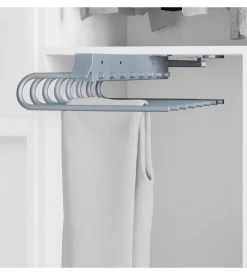 Porta pantaloni sx estraibile per armadio grigio metallizzato - emuca.