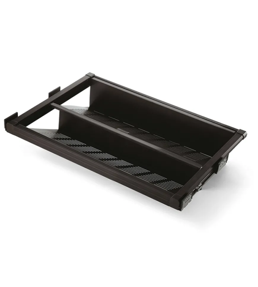 Porta scarpe estraibile per interno armadio 900 mm chiusura soft acciaio color moka - emuca.