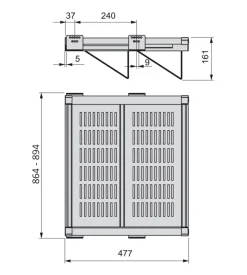 Porta scarpe estraibile per interno armadio 900 mm chiusura soft acciaio color moka - emuca.