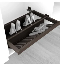 Porta scarpe per interno armadio modulo di 800 mm chiusura soft acciaio color moka - emuca.