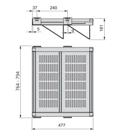 Porta scarpe per interno armadio modulo di 800 mm chiusura soft acciaio color moka - emuca.