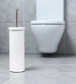 Porta scopino in acciaio inossidabile bianco