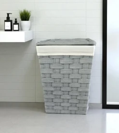 Portabiancheria easy system "piccolo" in tnt grigio 34,5x34,5x49,5 cm