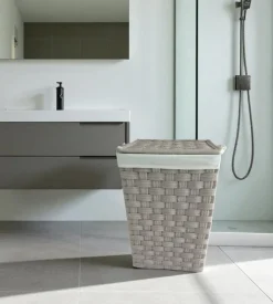 Portabiancheria easy system "grande" beige in tnt 42,5x42,5x62 cm