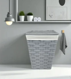 Portabiancheria easy system "medio" in tnt grigio 38,5x38,5x57,5 cm