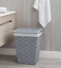 Portabiancheria easy system "grande" in tnt grigio 42,5x42,5x62 cm