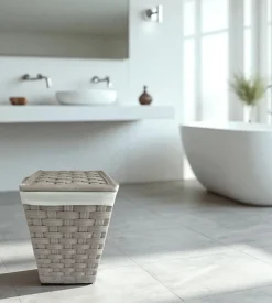 Portabiancheria easy system "piccolo" beige in tnt 34,5x34,5x49,5 cm