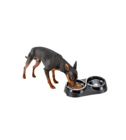 Portaciotole e ciotole per cani e gatti "duo feed 01", 38,5x20x9 cm - ferplast