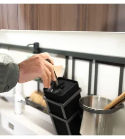 Portacoltelli per cucina "titane" in acciaio grigio antracite, emuca