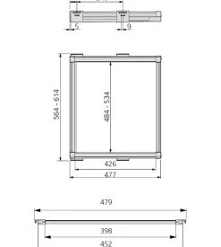 Portapantaloni estraibile moka adattabile 564-614 mm
