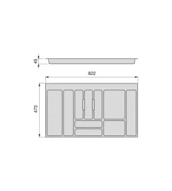 Portaposate per casetti da cucina, modulo 90cm