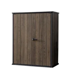 Portattrezzi multiuso keter "vertical shed" in resina effetto legno 140x73,6x170 cm