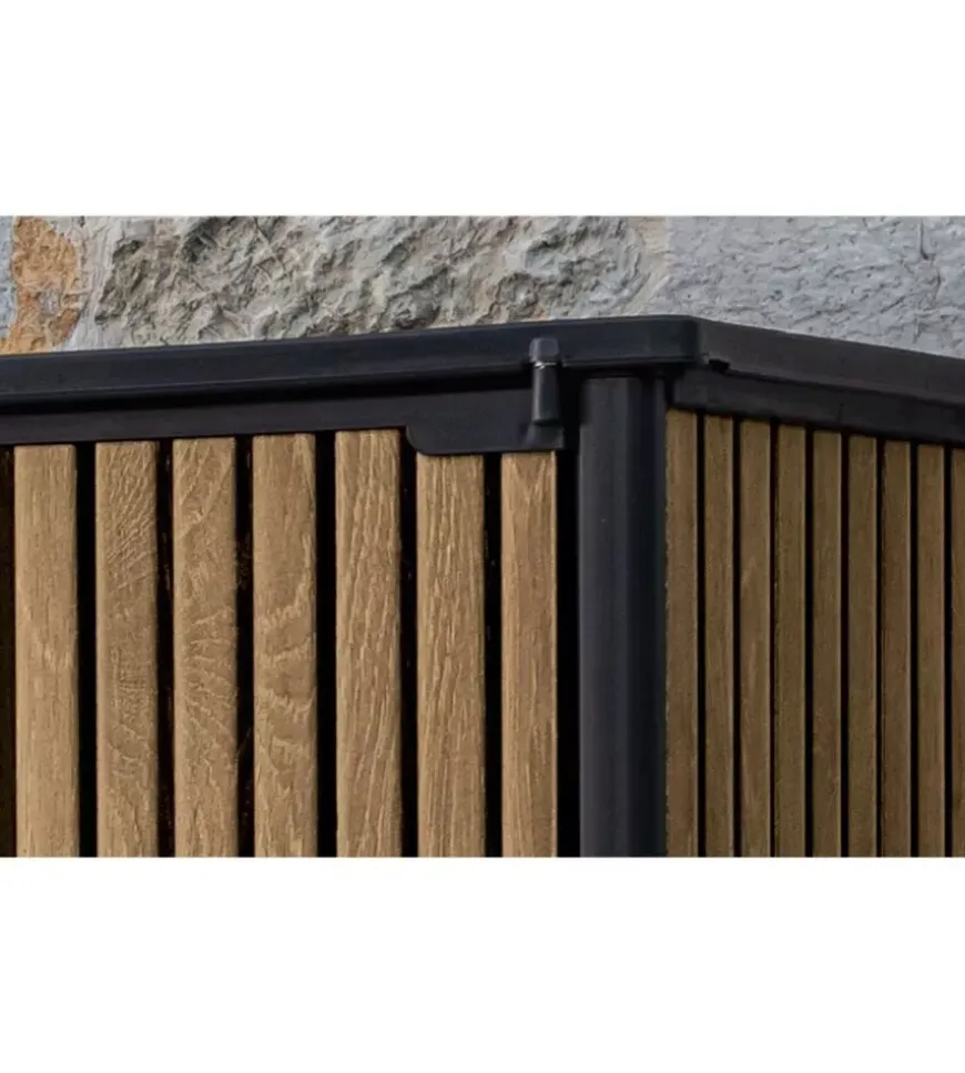 Portattrezzi multiuso keter "vertical shed venetian" in resina effetto legno 140x73,6x170,4 cm