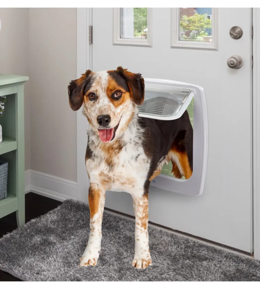 Portina per cani di taglia media e grande ferplast "swing 15" con chiusura 4 vie e protezione aria in plastica bianco 41,2x9,6x48,2 cm