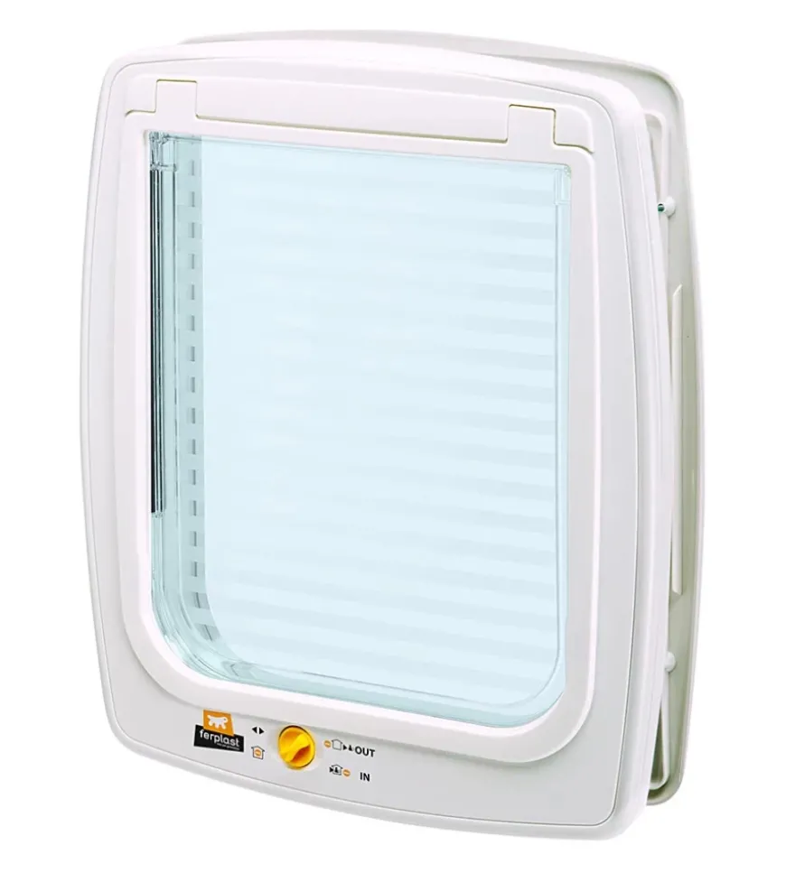 Portina per cani di taglia media e grande ferplast "swing 15" con chiusura 4 vie e protezione aria in plastica bianco 41,2x9,6x48,2 cm