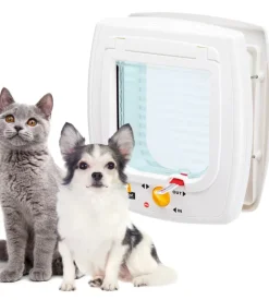 Portina per gatti e piccoli cani ferplast "swing 5" con chiusura 4 vie e protezione aria in plastica bianco 22,5x9,6x25,2 cm