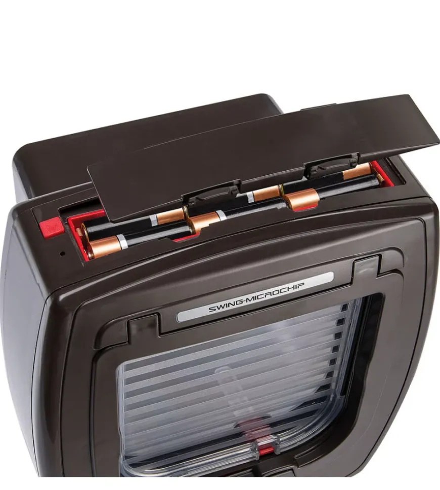 Portina per gatti ferplast "microchip" con chiusura 4 vie e protezione aria in plastica marrone 22,5x16,2x25,2 cm