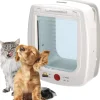 Portina per gatti grandi e cani di taglia piccola ferplast "swing microchip large" con chiusura 4 vie e protezione aria in plastica bianco 26,5x16,2x31,5 cm