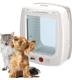 Portina per gatti grandi e cani di taglia piccola ferplast "swing microchip large" con chiusura 4 vie e protezione aria in plastica bianco 26,5x16,2x31,5 cm