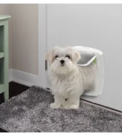 Portina per gatti grandi e cani di taglia piccola ferplast "swing microchip large" con chiusura 4 vie e protezione aria in plastica bianco 26,5x16,2x31,5 cm