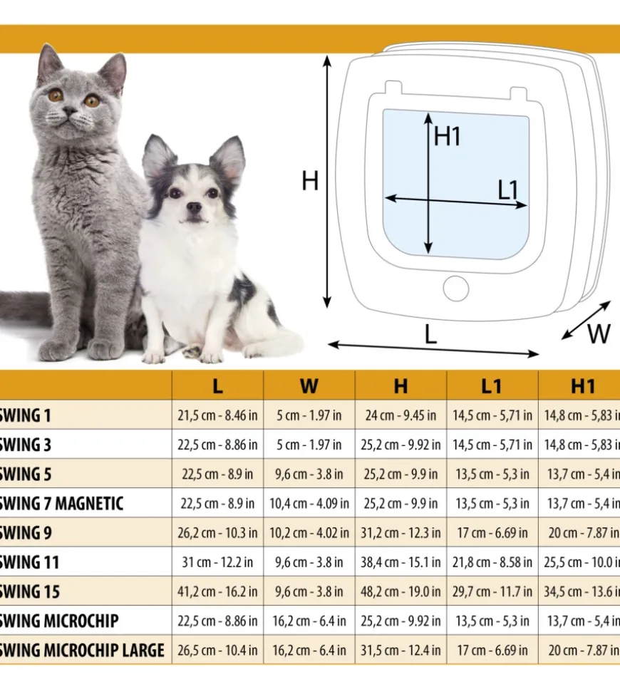 Portina per gatti grandi e cani di taglia piccola ferplast "swing microchip large" con chiusura 4 vie e protezione aria in plastica bianco 26,5x16,2x31,5 cm