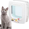 Portina per gatti sistema magnetico ferplast "swing 7" con chiusura 4 vie e protezione aria in plastica bianco 22,5x10,4x25,2 cm