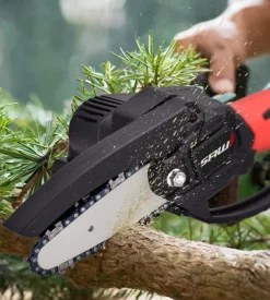 Potatore a catena a batteria saw barra 10 cm 2 batterie 24v 1,5ah