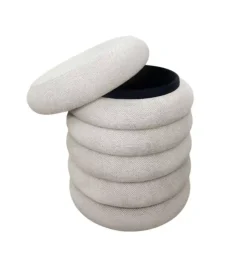 Pouf contenitore bellahome avorio 38x38x45 cm