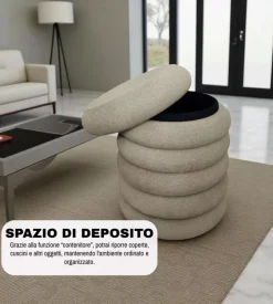 Pouf contenitore bellahome beige 38x38x45 cm