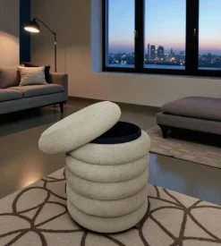 Pouf contenitore bellahome beige 38x38x45 cm