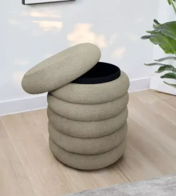 Pouf contenitore bellahome beige 38x38x45 cm