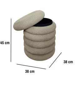 Pouf contenitore bellahome beige 38x38x45 cm