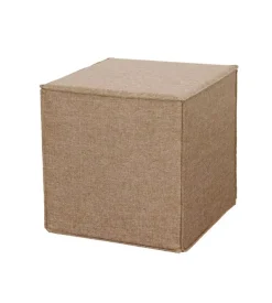 Pouf pieghevole bellahome "dado" in tessuto rimovibile cammello, 41x41x41 cm