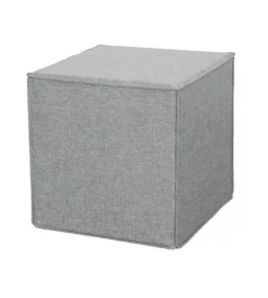 Pouf pieghevole bellahome "dado" in tessuto rimovibile grigio, 41x41x41 cm