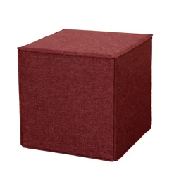 Pouf pieghevole bellahome "dado" in tessuto rimovibile bordeaux, 41x41x41 cm