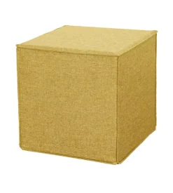 Pouf pieghevole bellahome "dado" in tessuto rimovibile ocra, 41x41x41 cm