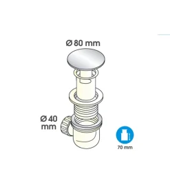 Pozzetto sifone ø 80 mm. con griglia