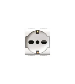 Presa ita/shucko trivalente serie mylife  2 poli+terra 10/16a -bianco.