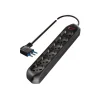 Presa multipla pluristandard poly pool con 6 prese colore nero