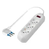 Presa multipla pluristandard poly pool con 3 prese colore bianco