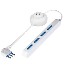 Presa multipla poly pool con 4 prese bivalenti e cavo da 2 metri, colore bianco