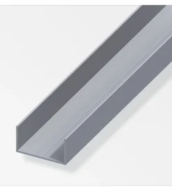 Profilo a u 15.5x27 alluminio naturale - 1 metro.
