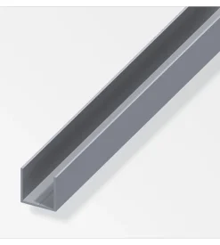 Profilo ad "u" 23.5 in alluminio naturale - 2,5 metri.