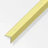 Profilo per scala  19 x 20  alluminio ottonato  forato