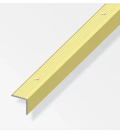 Profilo per scala  19 x 20  alluminio ottonato  forato