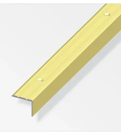 Profilo per scala 25x20 alluminio ottonato forato - 2 metri.