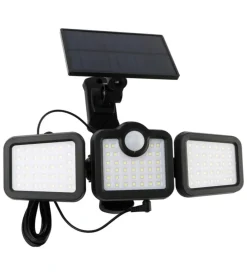 Proiettore orientabile a led solare - con 3 pannelli - 108 led