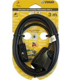 Prolunga universale nera 3 metri 3g1 spa17 - vimar.