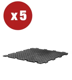 Promo 5 piastrelle in pvc ad incastro tenax line - 500x500x8 mm - colore nero